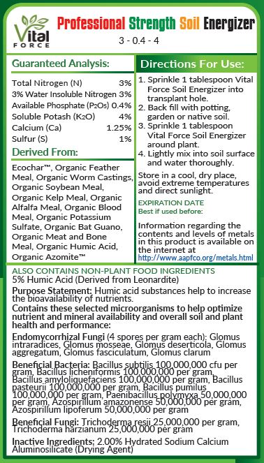 soil energizer ingredient label